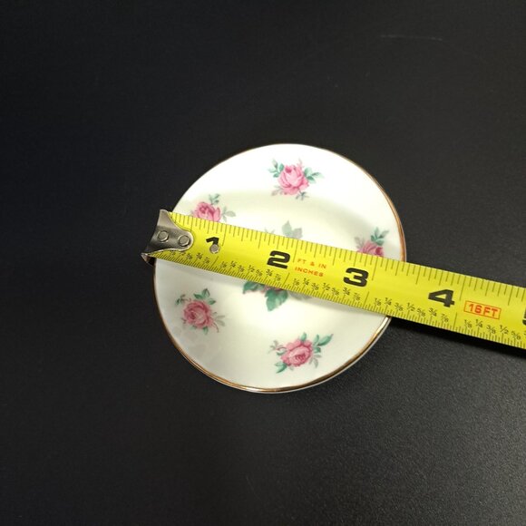 Adderley Fine Bone China Butter Pat Plate With Pink Roses Design England - Picture 3 of 4